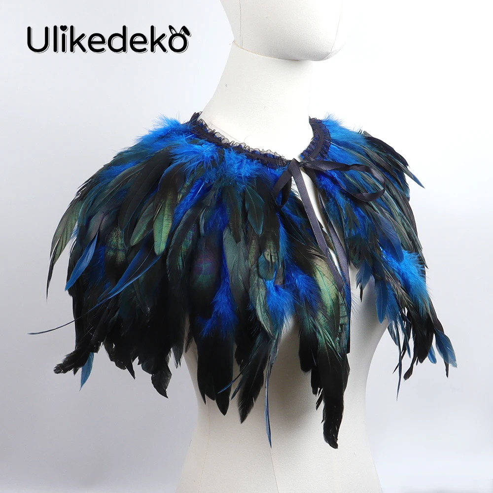3-layer Feather Shrugs Shawls Feather Shoulder Wrap Capes Jacket Gothic Costume Accessories Halloween Rave Party Prom Clothes