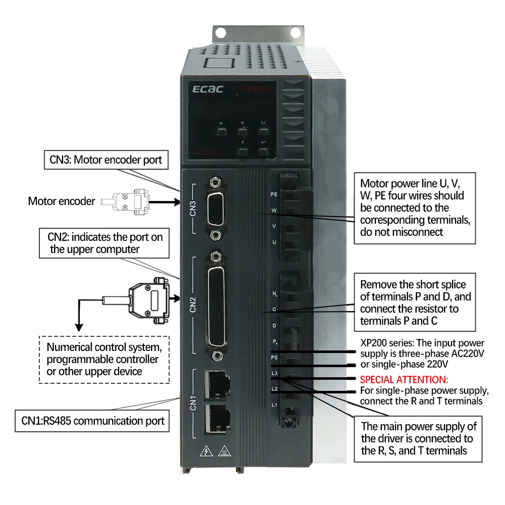 Servomoteur CNC 1.8kW 6Nm 3000rpm avec ou sans frein - Pièces RC