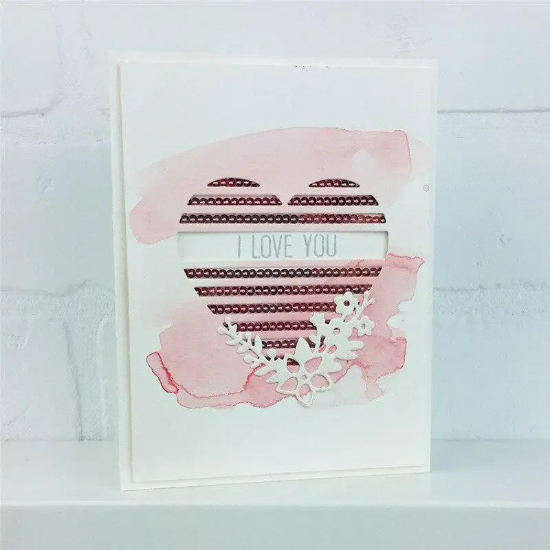 러브 하트 커팅 다이 DIY Scrapbooking 사진 장식 엠보싱 종이 카드 만들기를위한 스텐실을 잘라