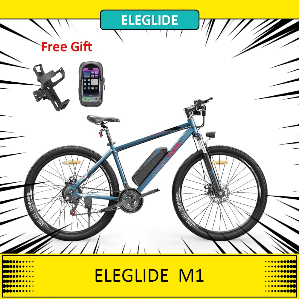 Eleglide M1 Bici Elettrica Mtb Bike Mountain Urban Bicycle 27.5 Pollici Pneumatici 250W Motore Brushless 25 Km/H Velocità Massima 65Km