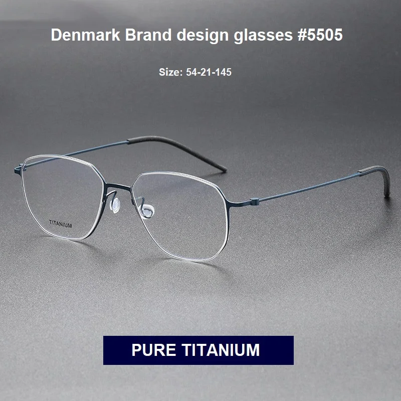 

Denmark Luxury Brand Screwless Design Pilot Style Glasses Frame Optical Myopia Eyeglasses Ultralight Titanium Eyewear 5505