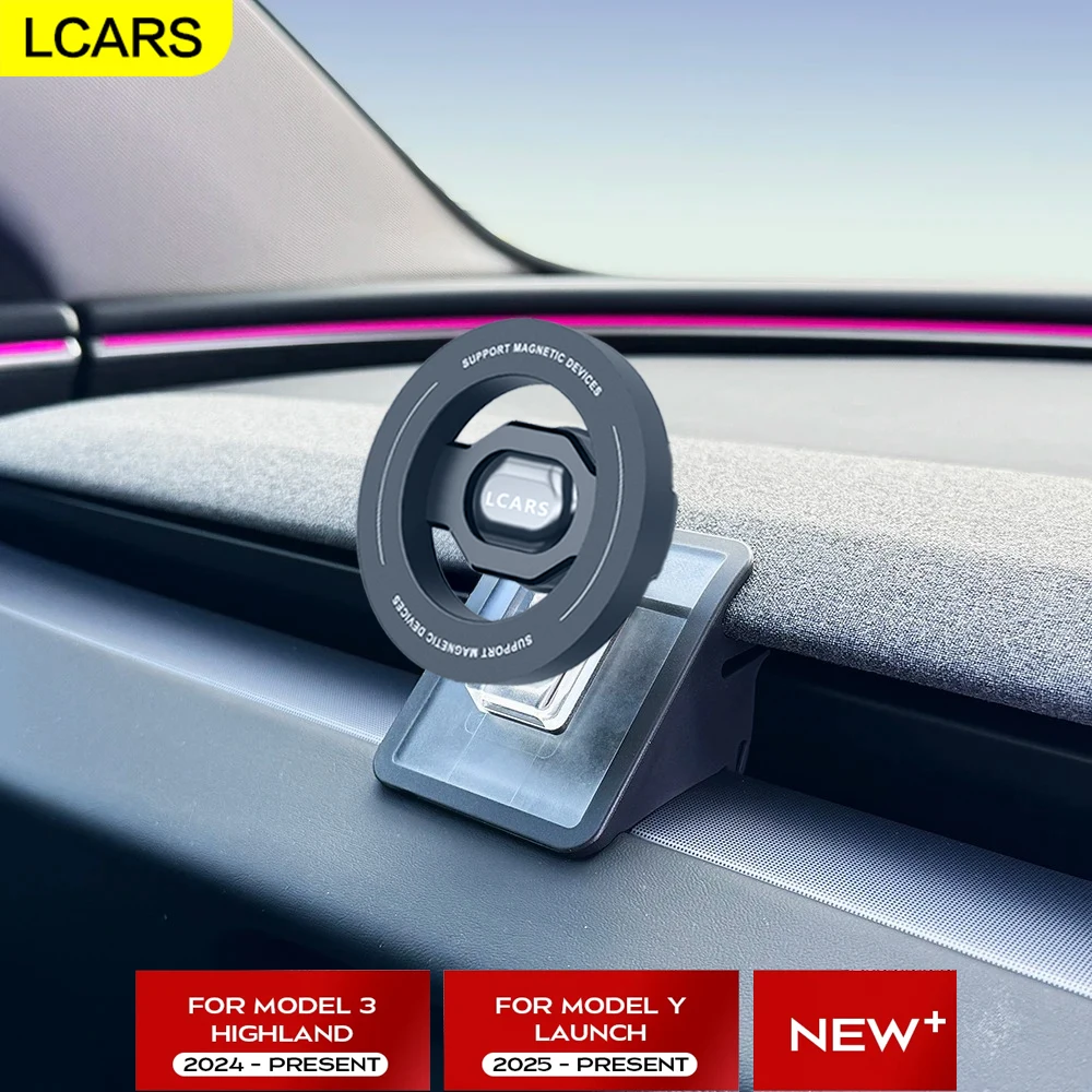Magnetic Phone Holder for Tesla Model 3 Highland 2024 & Model Y Launch 2025 Anti Vibration Car Mount Bracket Car Accessory