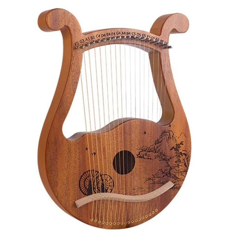 

Lyre Harp, 19-струнная красная Lyre Harp, 19-струнная Lyre уникальные узоры резные символы, для любителей музыки начинающих и т. д.