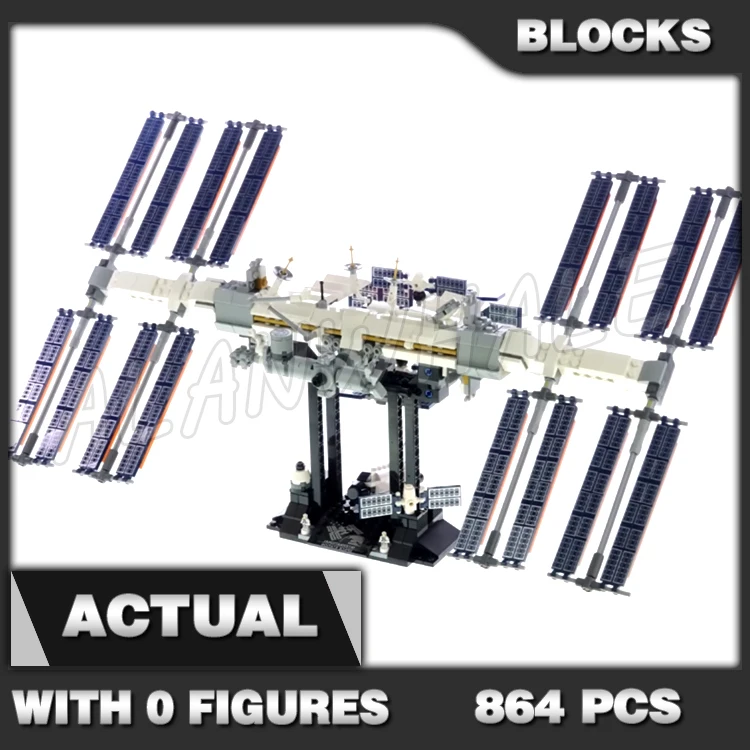 

864 шт. идеи, космическая Международная космическая станция ISS, шаттл, грузовые площадки 50005, строительные блоки, игрушки, совместимые с моделью
