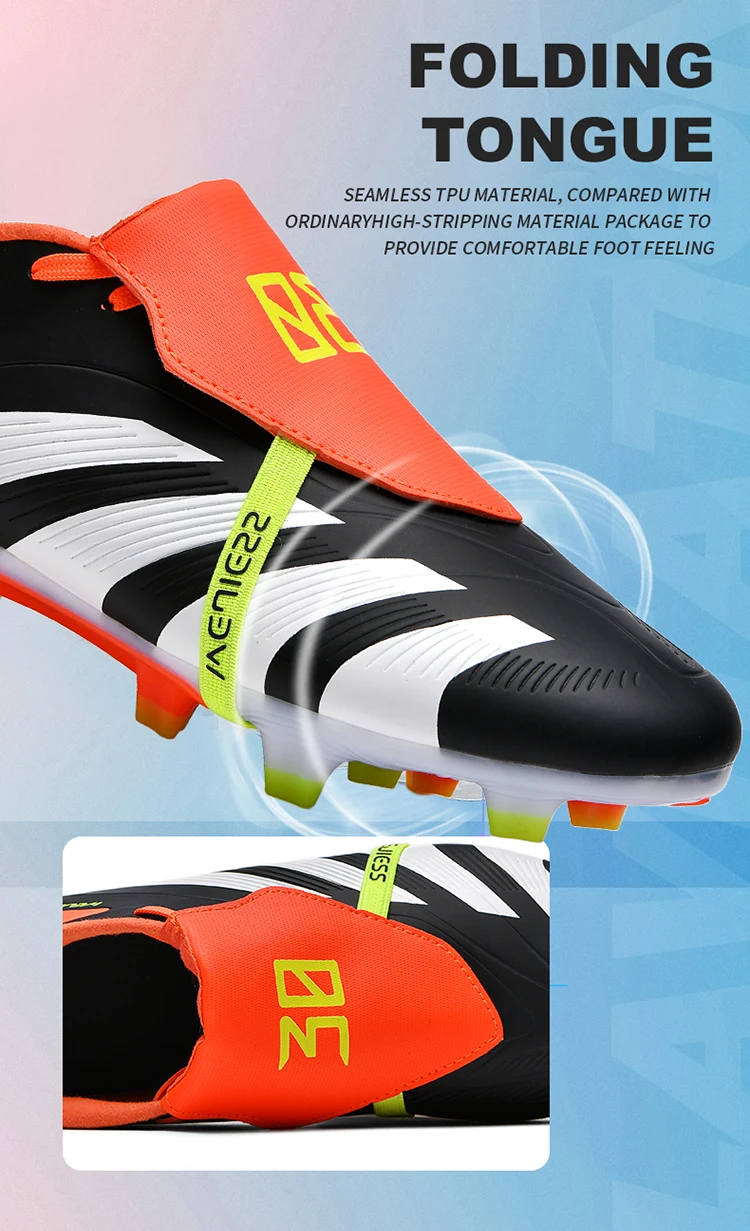 Description Picture 6 of itemNew Original Men Hight-quality Soccer Shoes Cleats Professional Top Quality Non-Slip Kids Football Boots Society Grass Training