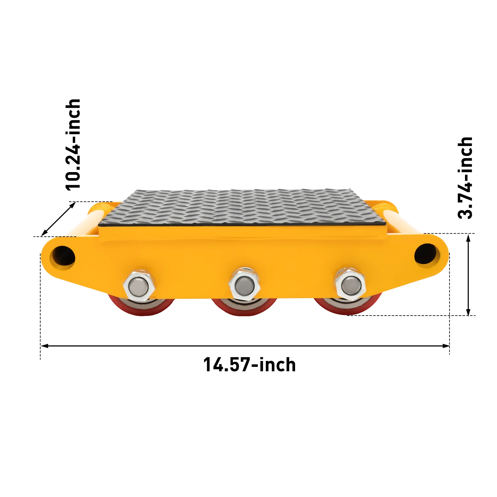 15T Machine Dolly Skate Machinery Roller Mover Cargo Trolley 33000lbs Heavy Duty(Yellow) 5