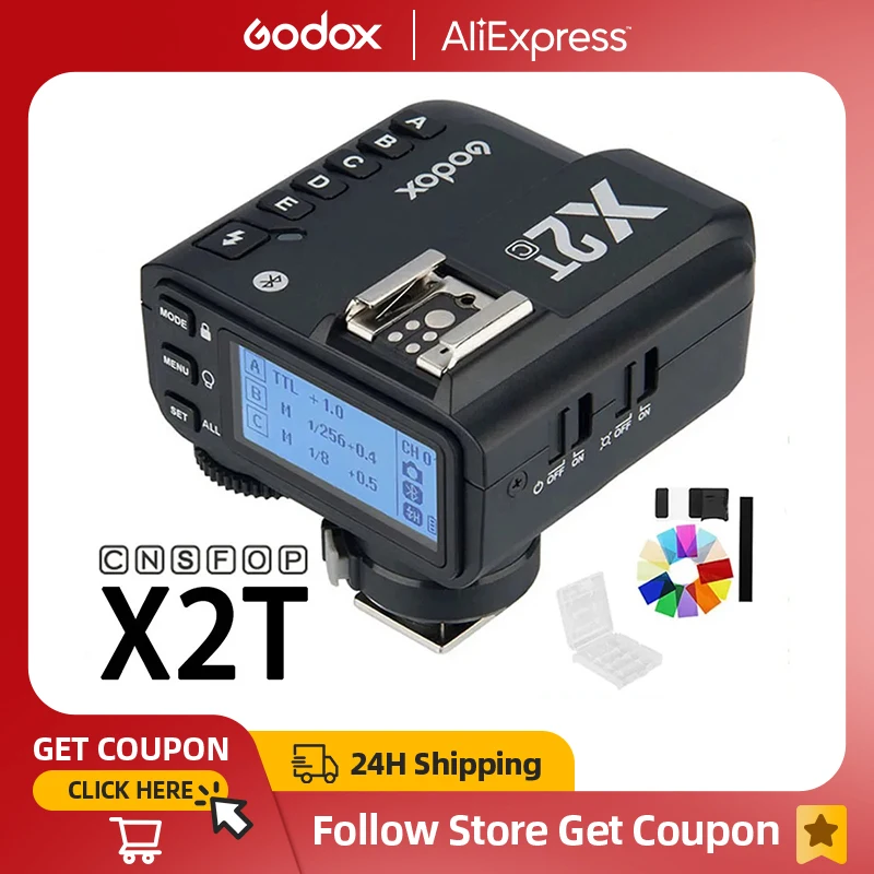 Godox X2 X2T-C X2T-N X2T-S X2T-F X2T-O X2T-P TTL 1/8000s HSS 무선 플래시 트리거, 캐논 니콘  후지 올림푸스 펜탁스