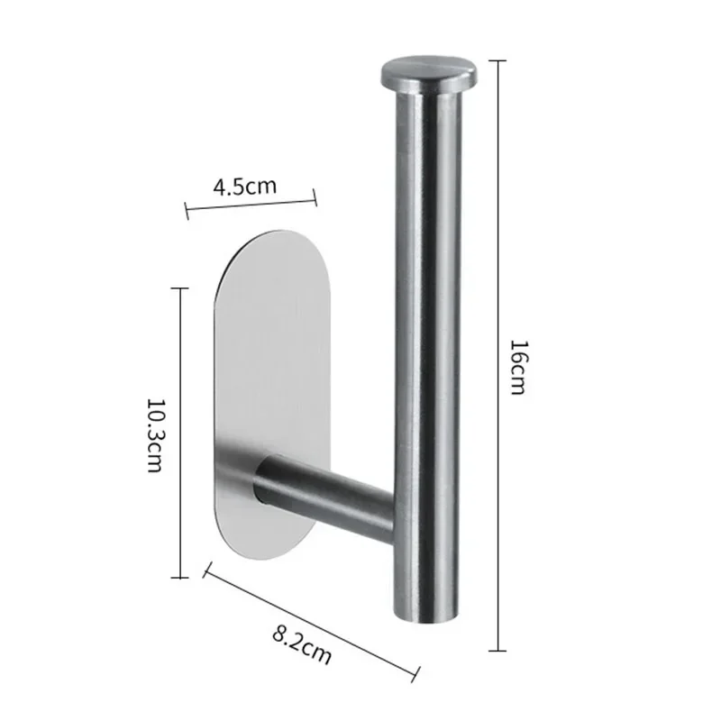 Description Picture 4 of itemblack Toilet Roll Paper Towel Toilet wall Holder Stainless Steel Organizers holder bathroom Self Adhesive Punch-Free Rack Tissue