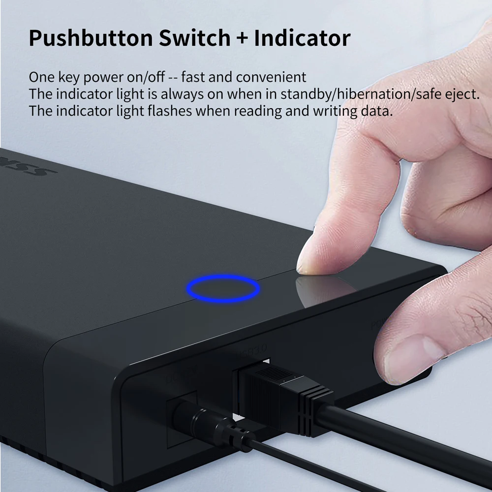 SSK 2.5/3.5 Inch External Hard Drive Enclosure Tool-Free SATA To USB 3.0 Hard Drive Docking Supports UASP TRIM 20TB For PC Case