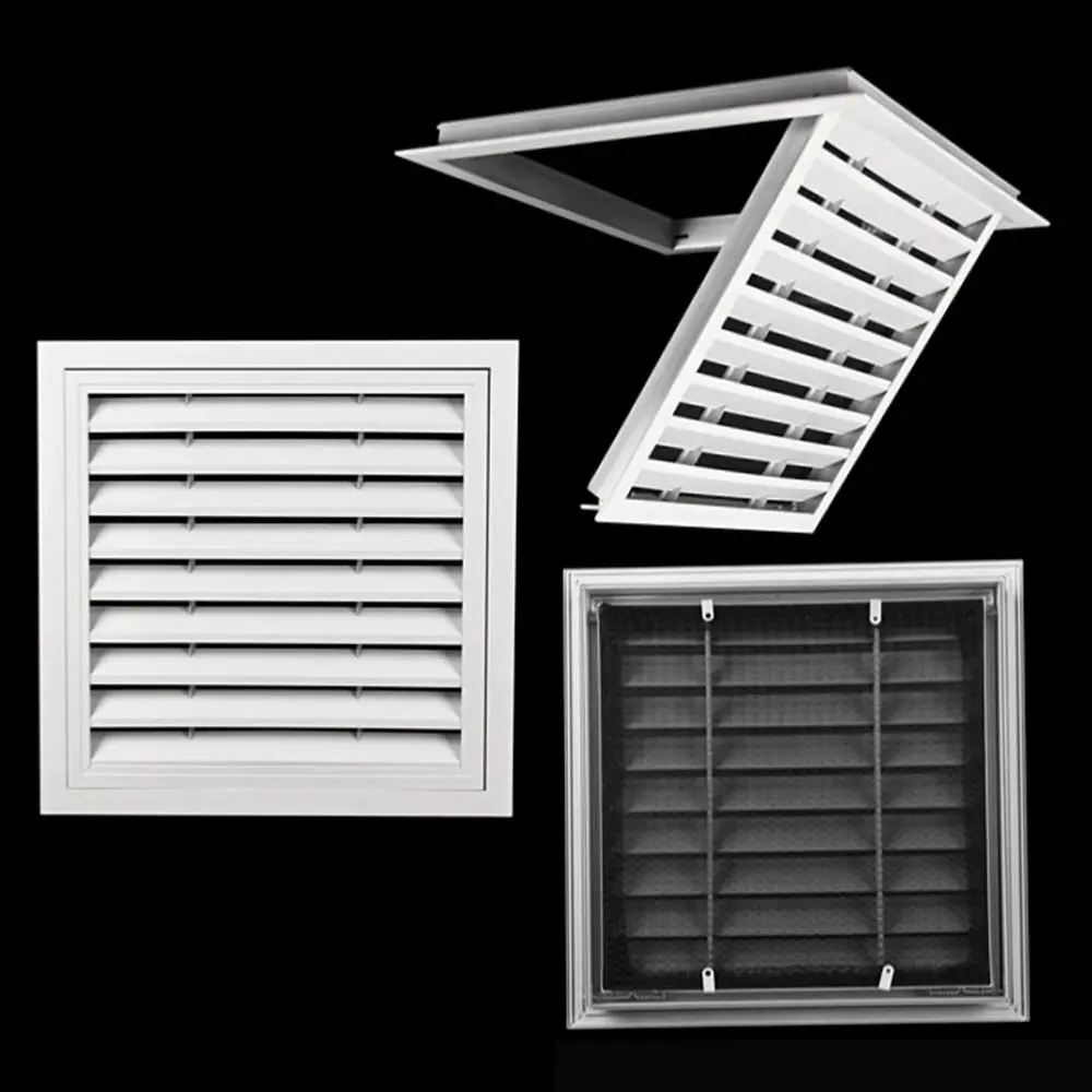 New Aluminum Alloy Air Vent Grille Square With Mesh Return Air Grill White Gable Vent Exterior Walls