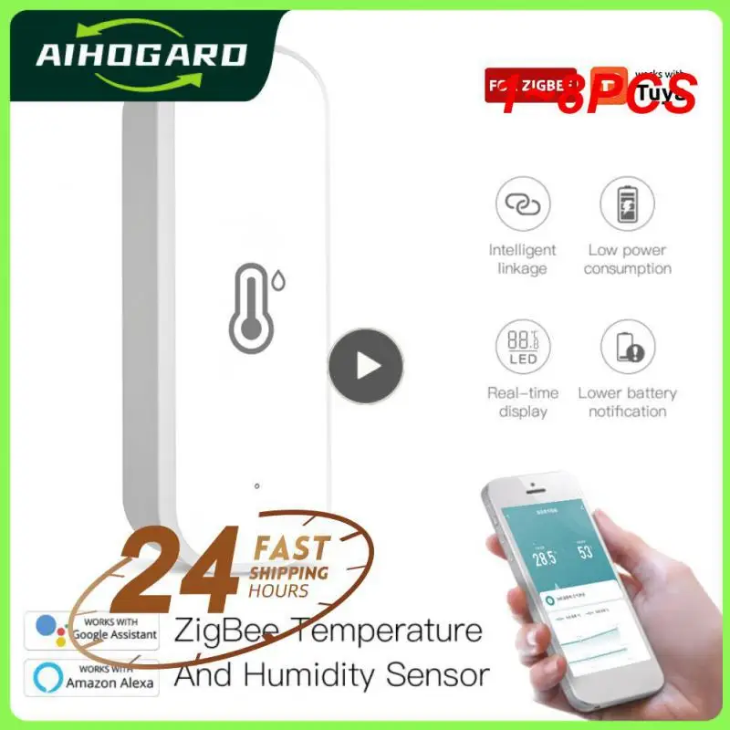 

1~8PCS Tuya WiFi Temperature And Humidity Detector Independent Electronic Thermometer Sensor Smart Home Indoor Alexa