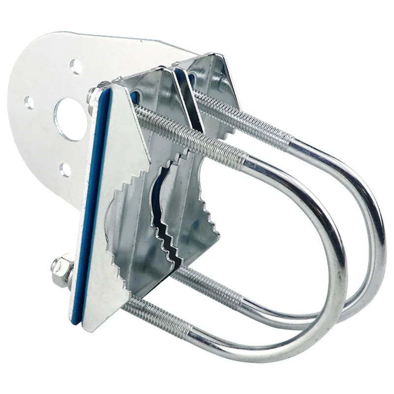 Antenna Pole Mount Bracket Double U-Bolts Clamp V Jaw Bracket Outside Home Antenna Pole Holder external antenna shortwave antenna