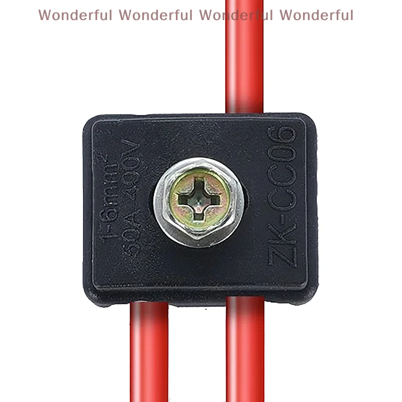50A 400V Break-proof T-shaped Terminal Splitter Wire Clamp Connector Suit For 1-6mm Square Wire Insulated Puncture Clip