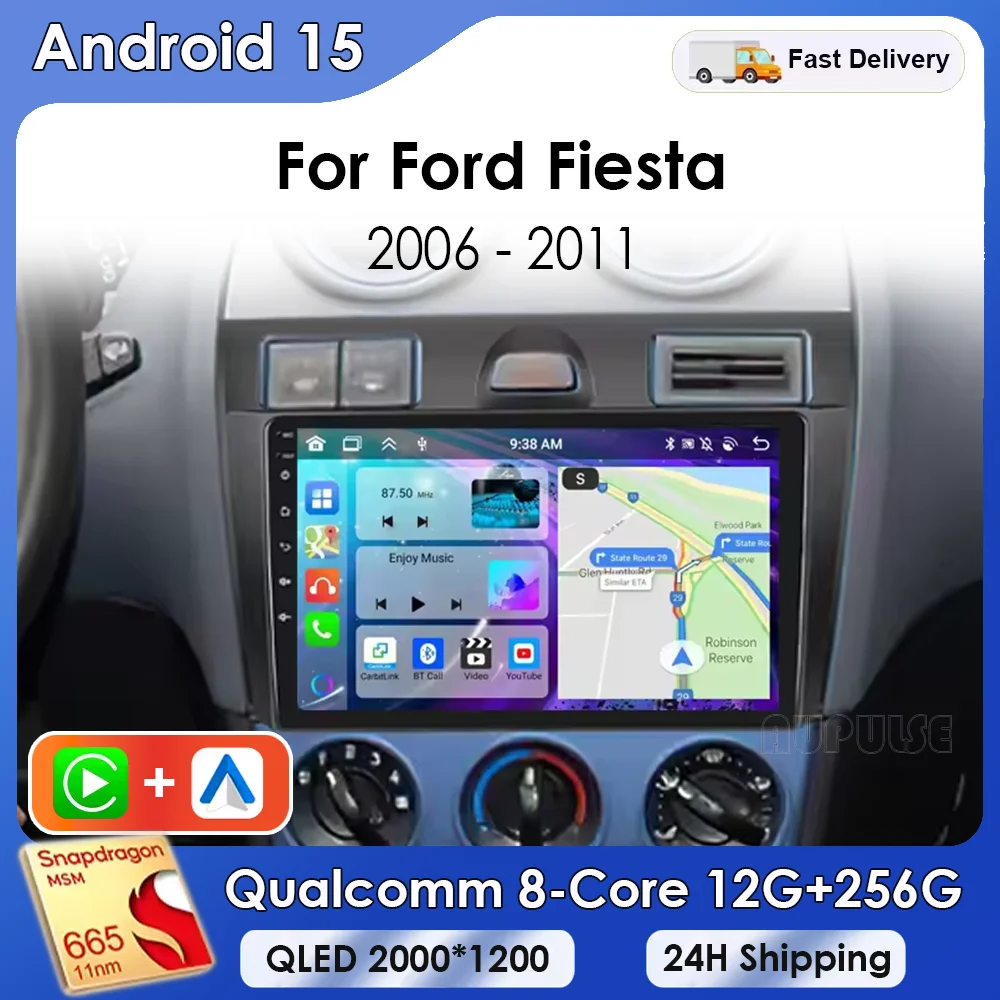 2din coche radio fascia para Ford Fiesta 2006-2011 dvd marco estéreo Dash Afortunado Sencillez