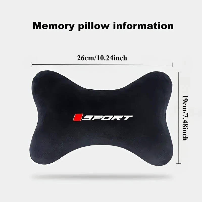 Ergonomic Plush Soft Neck Support Cushion with Sport Logo - Comfortable Headrest Pillow for Enhanced Car Seat Comfort