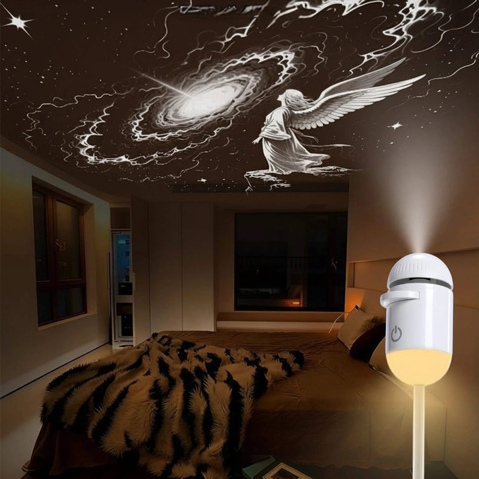 USB Mini Galaxy Star Projector with Multi-Projection Starry Sky Nightlight for Home and Kid's Room Decor