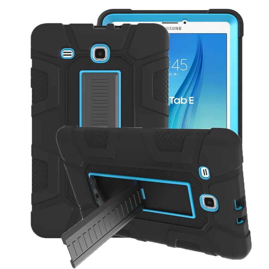 

Прочный Гибридный армированный чехол для Samsung Galaxy Tab E 10. 0 Φ T561 амортизирующий силиконовый чехол + Поликарбонат с подставкой + пленка + ручка