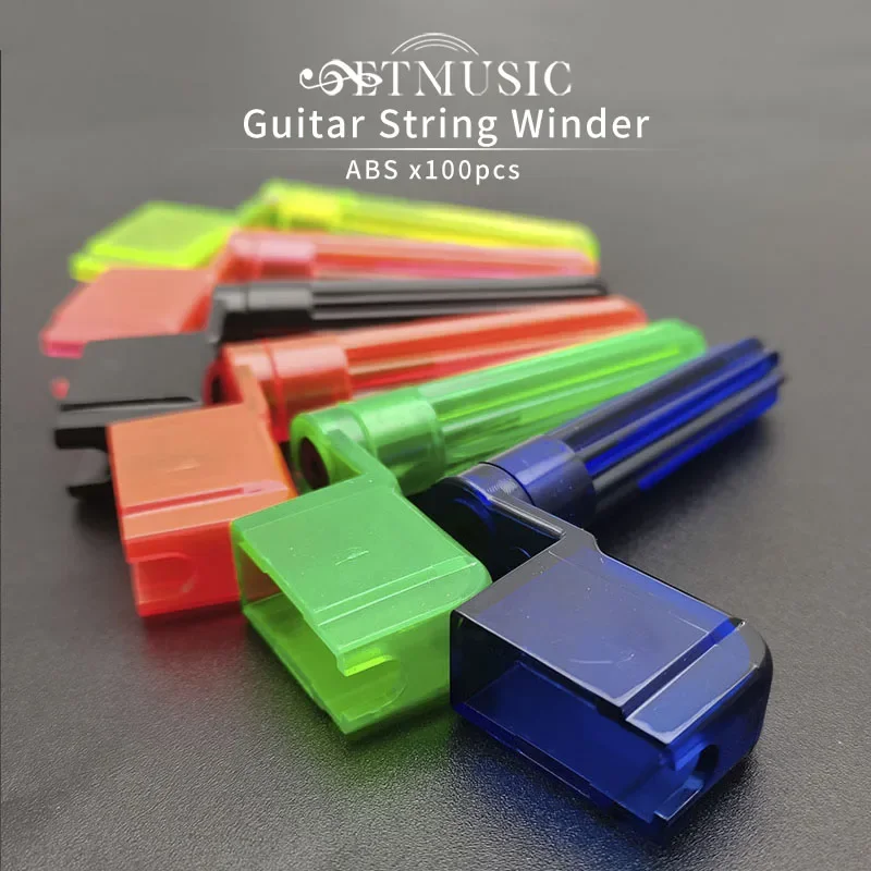 

100pcs Guitar String Winder Multi Color Plastic Acoustic Electric Guitar String Peg Winder wiht Bridge Pin Puller Guitar Parts