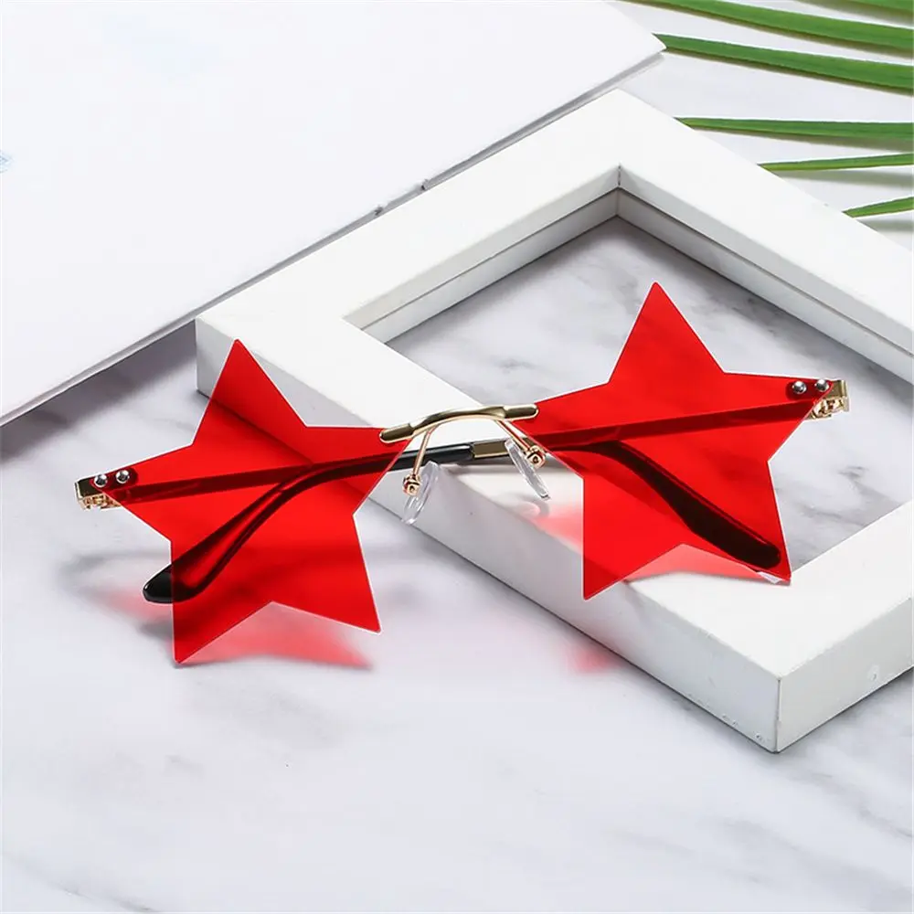 Christmas Decoration Eyeglasses for Women & Men Rimless Sunglasses Sun Glasses Star Shape Party Glasses