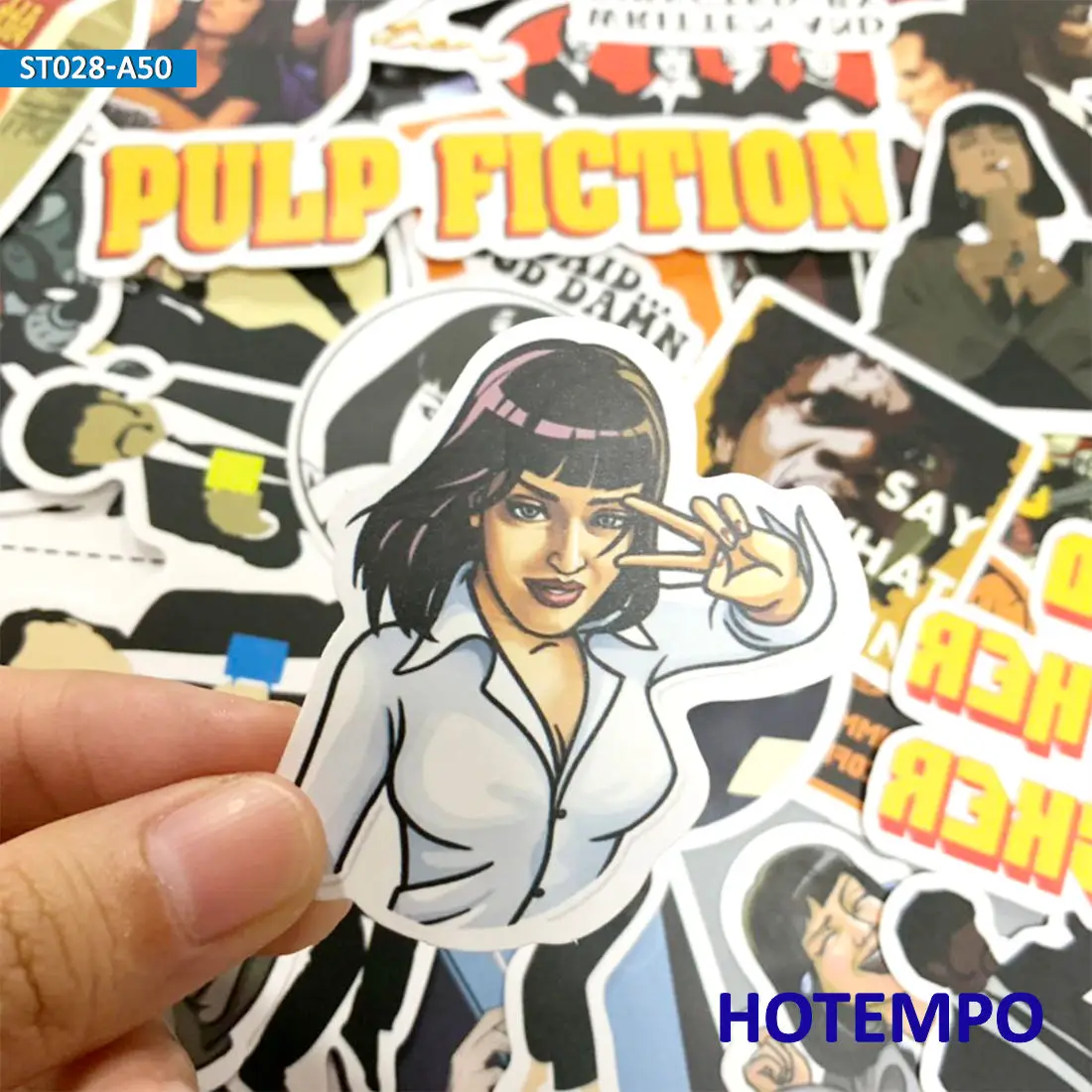 50PCS Classic Movie Stickers Pulp Fiction Poster Funny Decals For Laptop Scrapbook Luggage Skateboard Bike Car Phone Sticker Toy decorative stickers,car sticker decal
