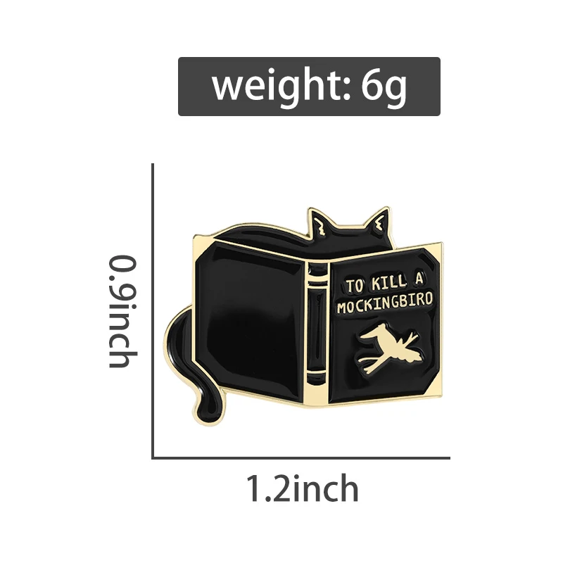 Flüssige schwarze Katze Emaille Pins süß, aber Psycho Würfel Hexe Katze magische Broschen Anstecknadeln Zubehör Tasche Tier Kätzchen Schmuck – Detail 4