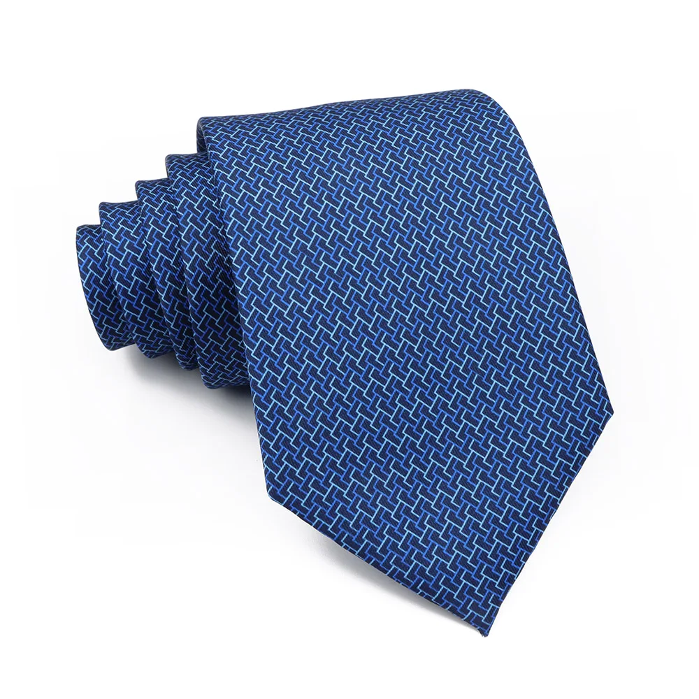 Soft Men's Imitation Silk 52 Colorful 8cm Lines Geometric Patterns Leisure Tie Business Party Gentleman Necktie Accessories Gift