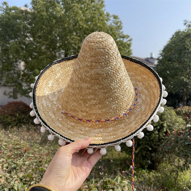 Sombrero de paja mejicano para niños, Mini Sombrero de paja puntiagudo para  fiesta de carnaval, accesorios de disfraces de Mascarada - AliExpress