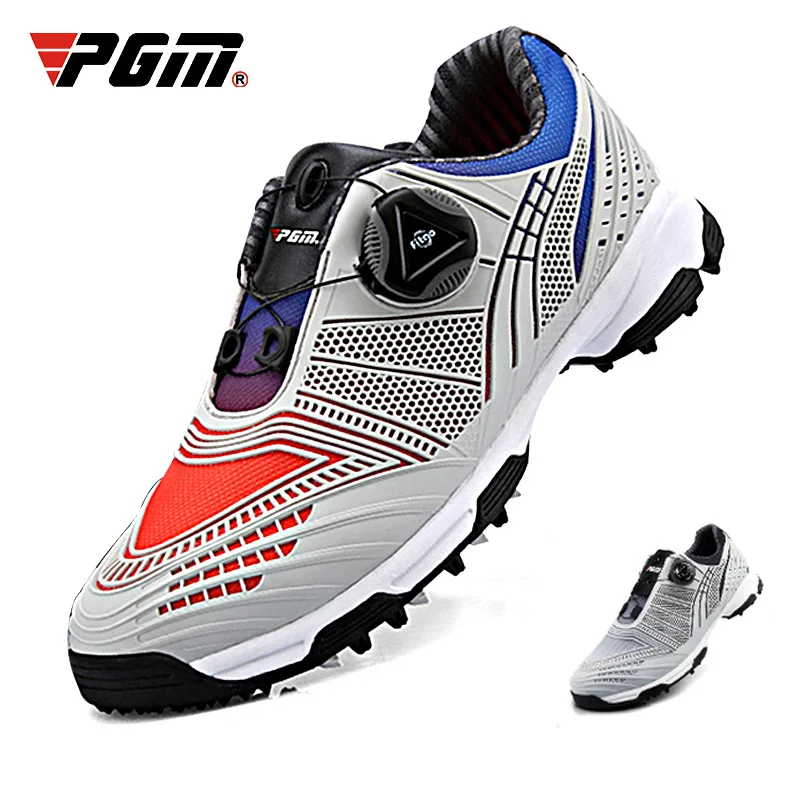 

PGM Children's Golf Shoes boys Button Quick Lacing Shoes Outdoor Sports Waterproof Sneakers Gradient Color Autumn Winter XZ105