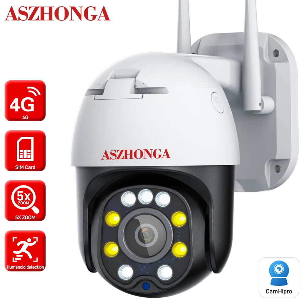 4G WIFI PTZ IP Camera for Security Protection 5MP HD 5X Optical Zoom CCTV Surveillance Camera Wireless with SIM Card Smart Home 5mp ptz ip camera outdoor 5x optical zoom wifi wireless surveillance camera works with sim card cctv security protection camhi