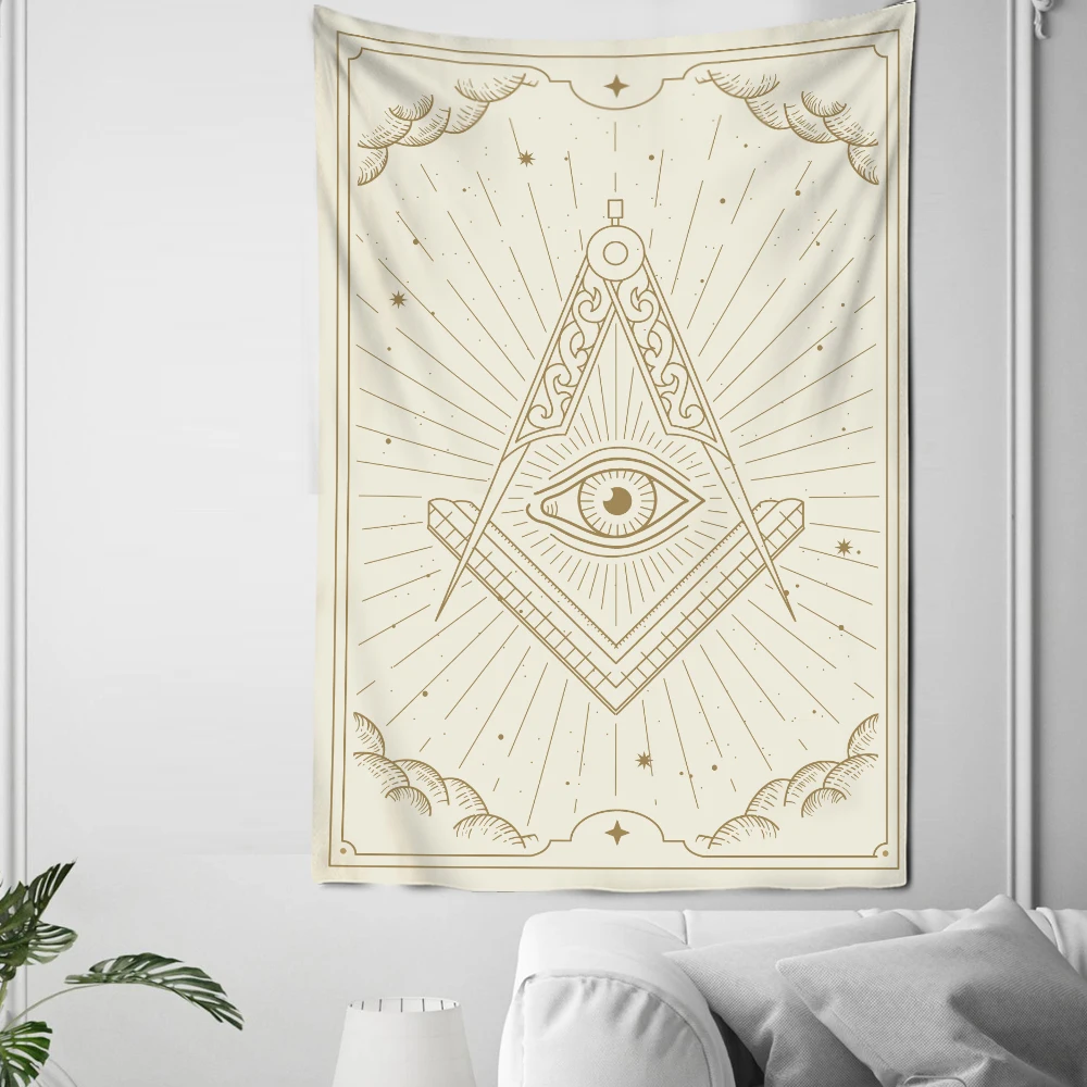 

Black White Astrology Tarot Tapestry Night Moon Dorm Room Hippie Wall Hanging Mandala Psychedelic Tapiz Witchcraft Home Decor