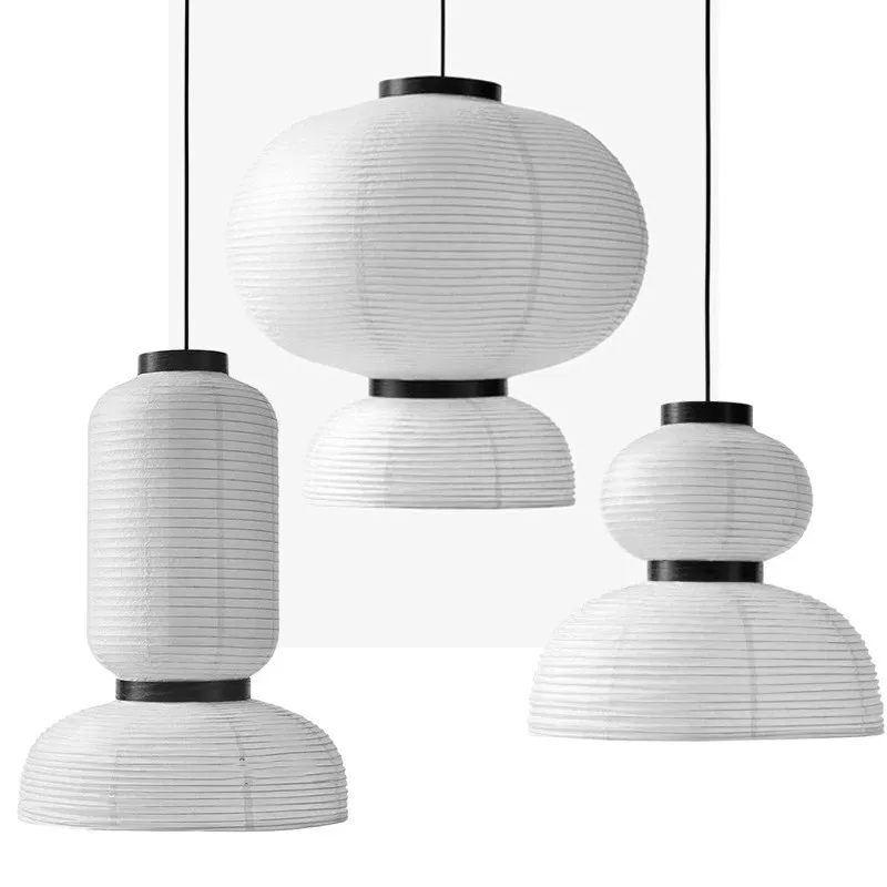 Danish Designer Paper Pendant Lamp Nordic Oak Rice Light for Living Room Dining Bedroom Hanging Fixture |