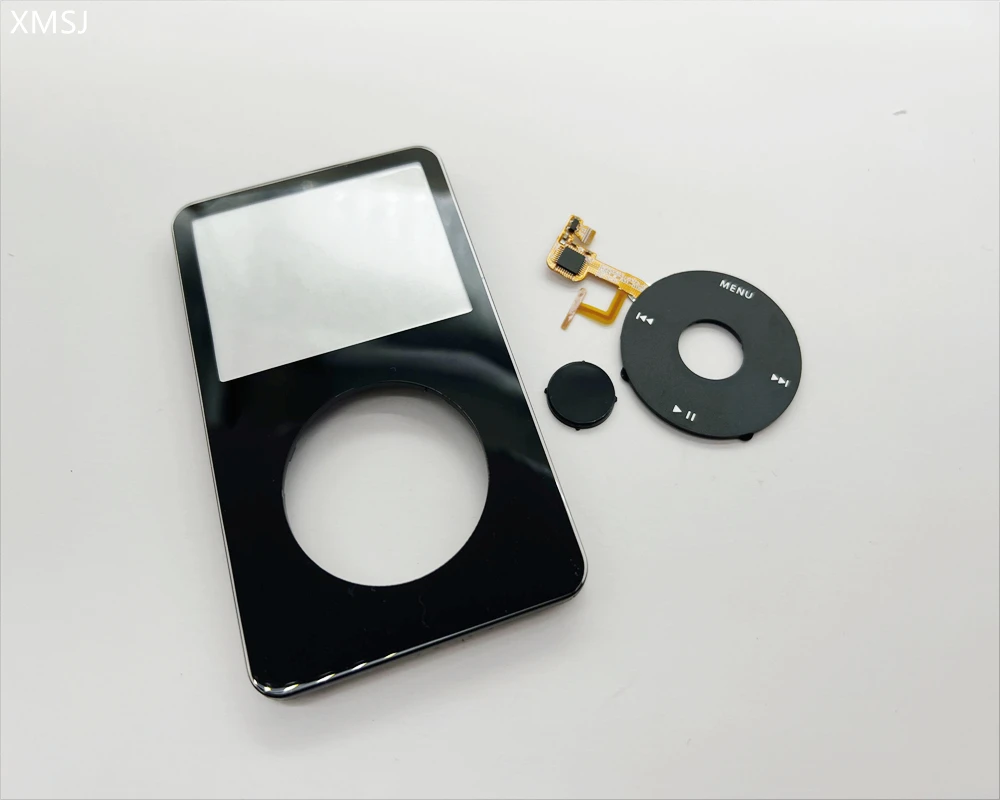 검정색 플라스틱 전면 은색 금속 후면 하우징 케이스 검정색 클릭 휠 검정색 버튼(iPod 5세대 비디오 30gb 60gb 80gb)