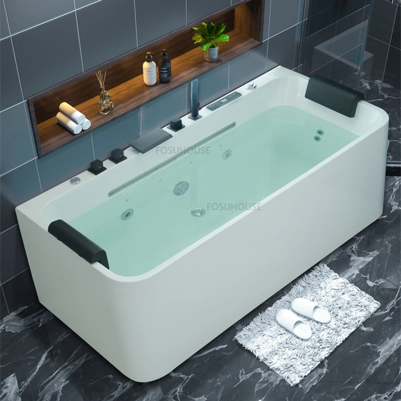 Minimalist Modern Acrylic Bathtubs Bathroom Fixture Adult Portable Bathtub Creative Household Upscale Whirlpool Bathtub