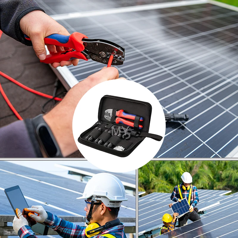 Cable Panneau Solaire Nuzamas - Lot D'outils De Câblage Pour Panneau Solaire Avec Pince à Sertir Et Connecteurs De Pince A Sertir Cosse Electrique