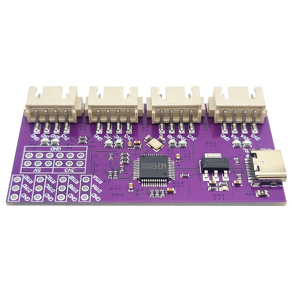USB zu 4-Port TTL Serial Port Modul Typ-C Schnittstelle 6Mbps High-Speed CH344 Chip Kommunikation Konvertierungsmodul