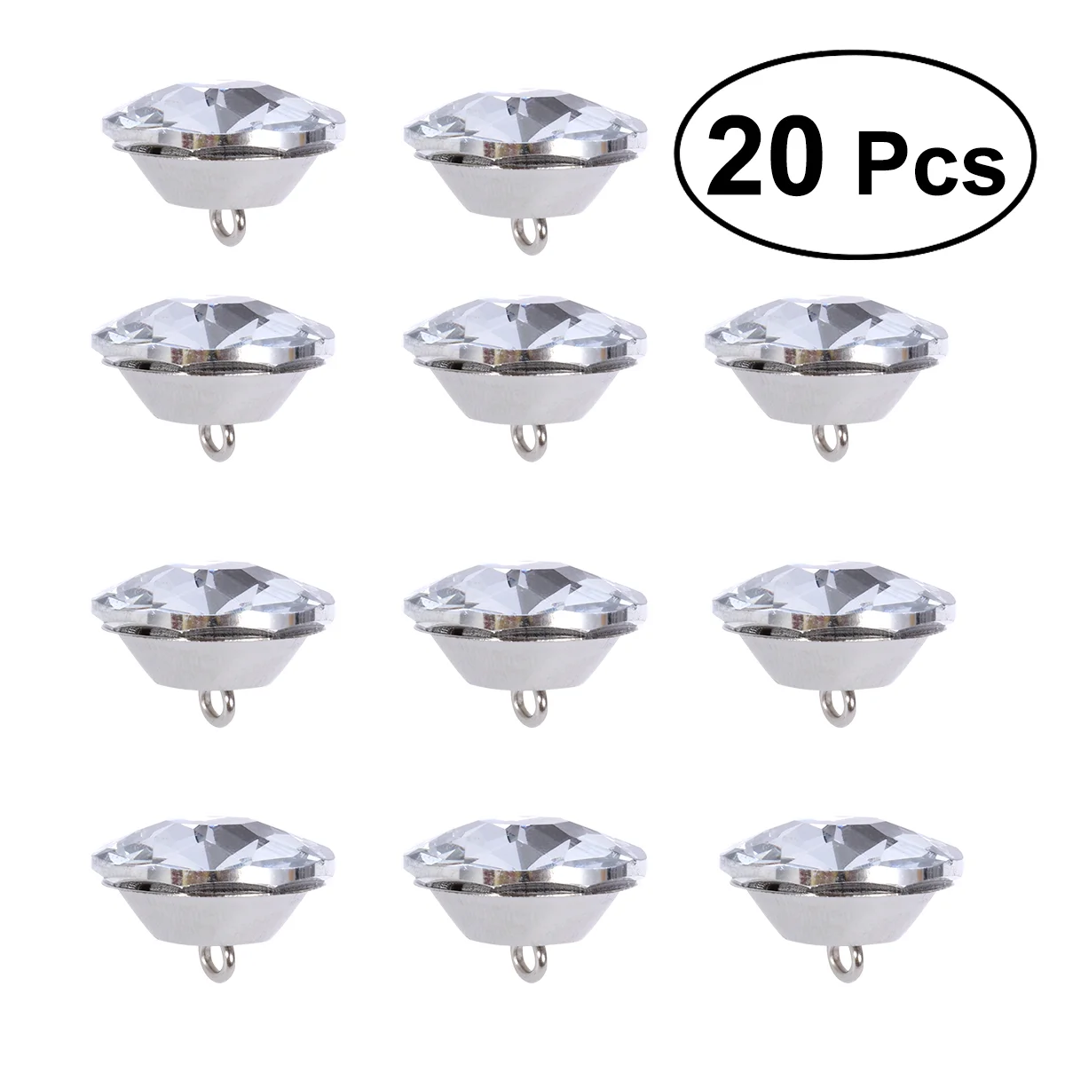 

ROSENICE Crystal Button 25mm Diamond Crystal Upholstery Nails Tacks Sofa Headboard Sew Buttons Wall Decor (Silver)