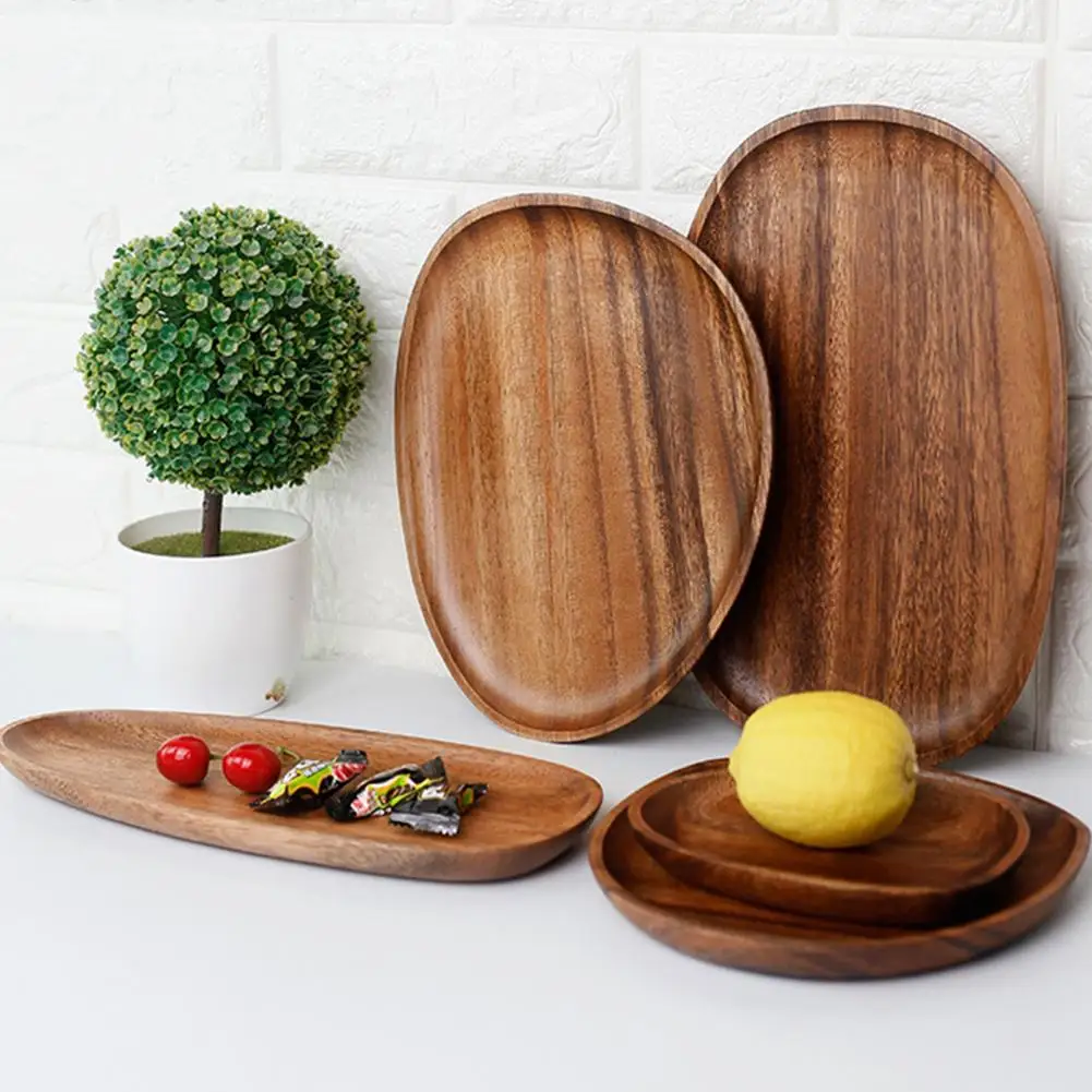

Wood Tray Rustic Wood Serving Tray for Home Farmhouse Decoration Coffee Table Centerpieces Plate Versatile Food Fruit for Home