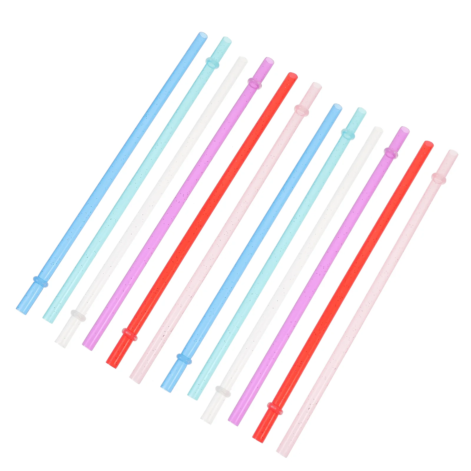 1 set Colorful Hard Straw CupsBubble Reusable Glitter Straws for Party Drinking Straight Travel