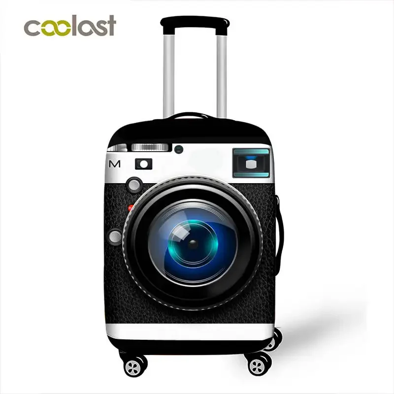 Camera Vintage Cassette Magnetic MusicTape Print Luggage Protective Covers Elastic Anti-dust Suitcase Cover Travel Accessories 2