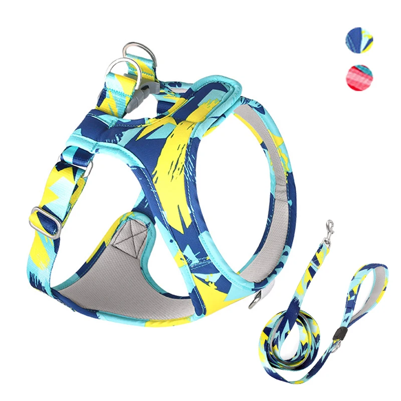 Adjustable Mesh Pet Harness with Leash for Small to Medium Dogs and Cats