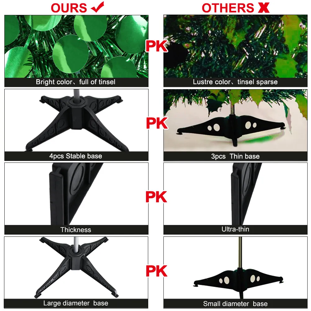 Collapsible Christmas Tree 5ft Collapsible Christmas Tree Artificial Pop Up Tinsel Coastal Christmas Tree for Xmas Holiday Decorations