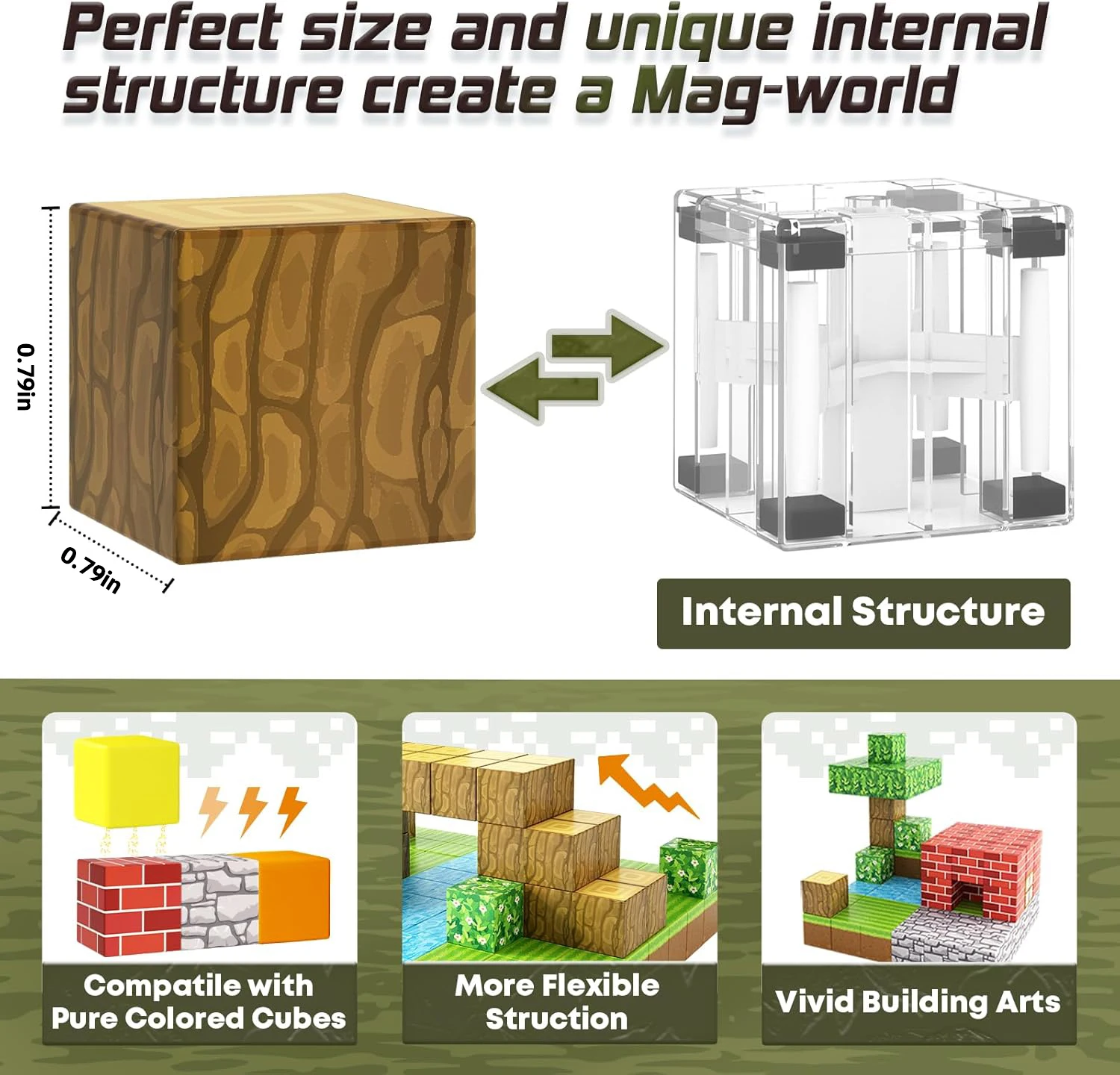 100pcs Forest Series Magnetic Blocks Toy Set For Boys Girls Stem Montessori Sensory Cubes For Toddlers Gift magnetic building blocks,magnetic assembly toy