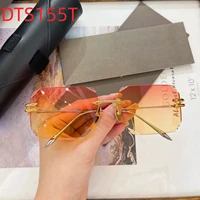 DT EMBPA EMBRA DTS155T-A Rimless Driving High Street Men Women Sun Glasses Popular UV400 Classical Male Couple Eyewear With Box