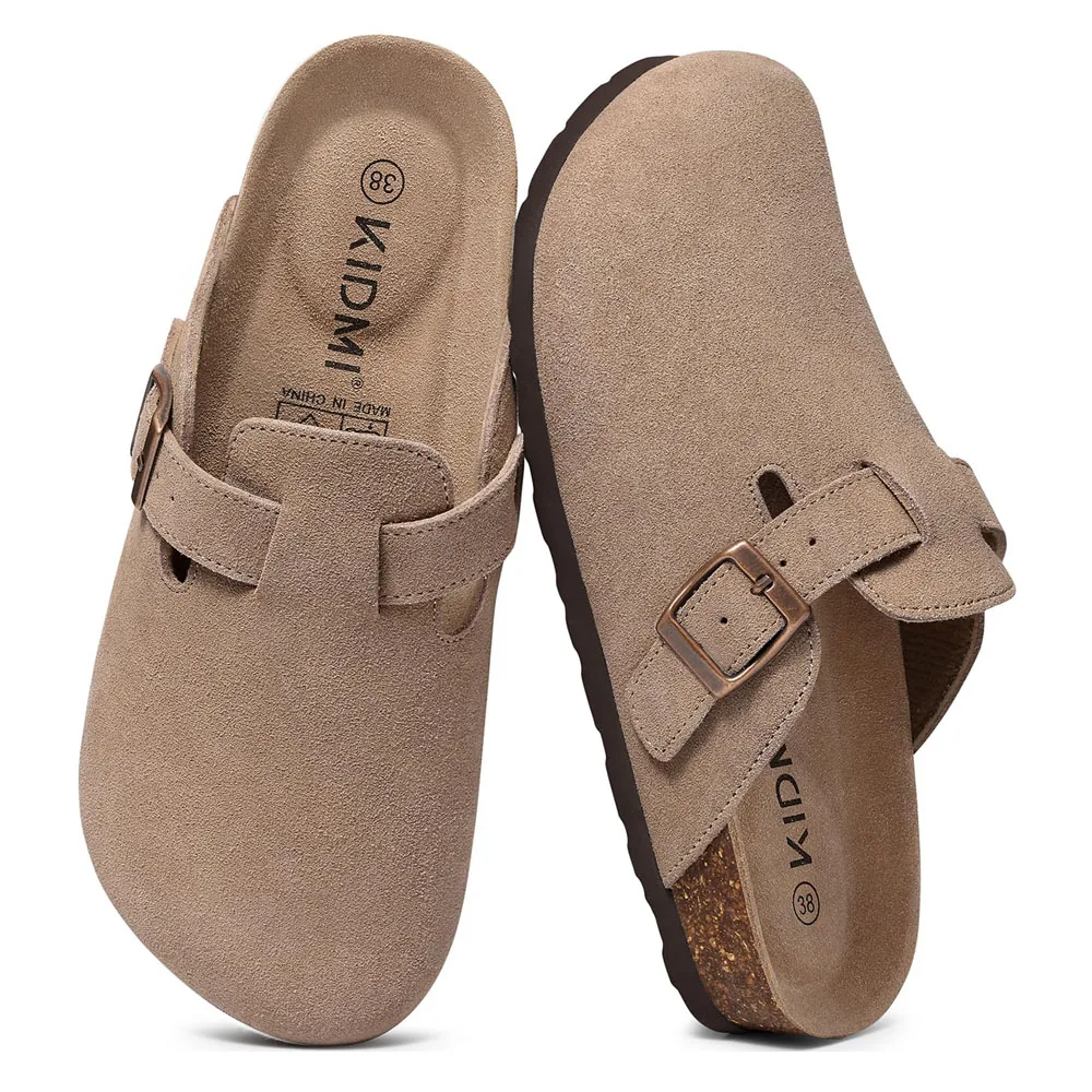 Shevalues Unisex Soft Footbed Suede Sandals with Arch Support