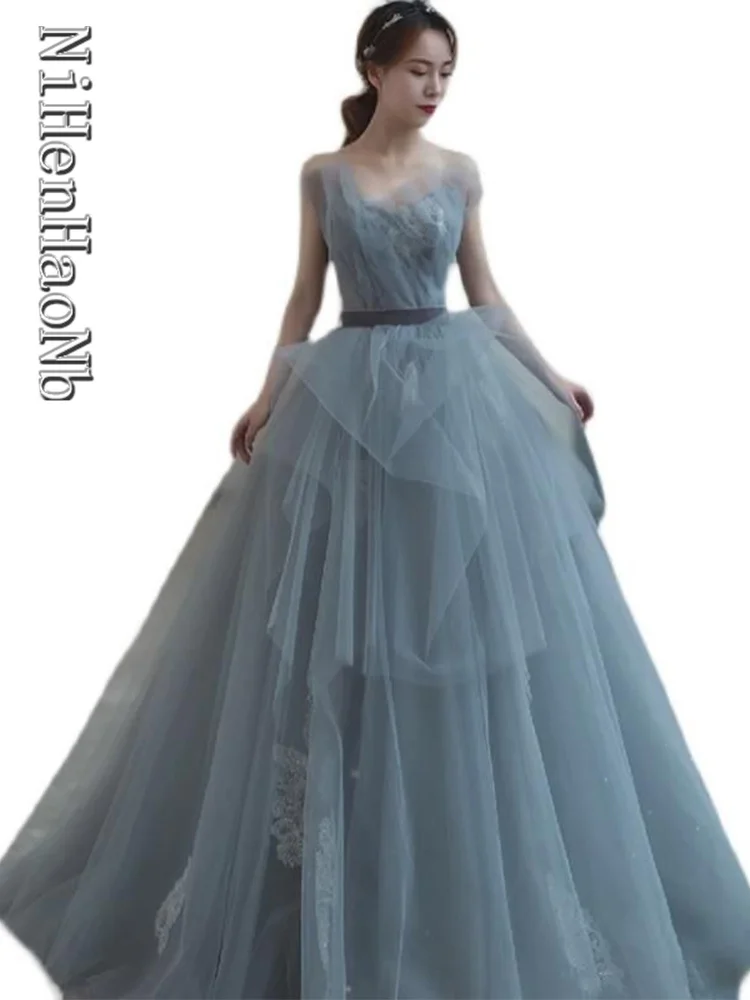 

Платья Quinceanera без бретелек, тюлевые кружевные трапециевидные платья до пола, женские вечерние платья