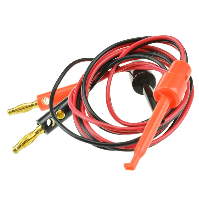 

1Pair Multimeter Tools Gold Plated 4mm Banana Plug to Hook Clip Test Leads Cable Wire Electrical Testing Connector Red Black 1M