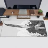 Black And White Comic Wind Sword Model Keyboard Mouse Pad Desk Mat, 3D Gaming Mouse Pad with Non-Slip Rubber Base Stitched Edges 2