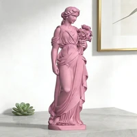 Sculpture de femme moderne tenant des fleurs, cadeau artistique pour le bureau et la maison, figurine minimaliste aux lignes apaisantes et à la beauté naturelle 4