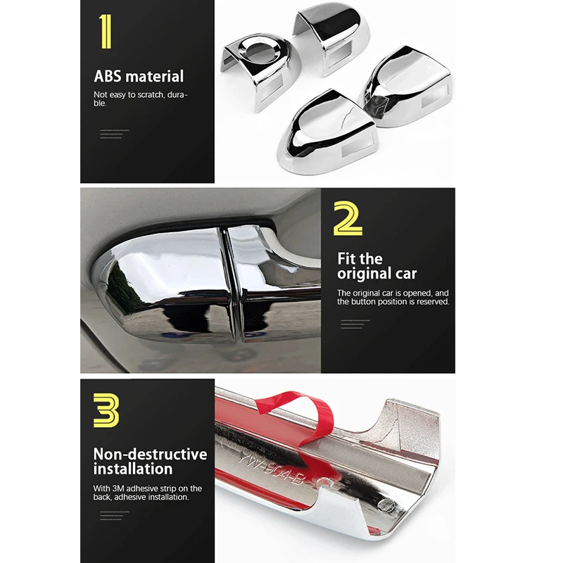 Für Opel Für Meriva B 2009-2016 Chrom Auto Türgriff Abdeckung Trim  Aufkleber Styling Auto Außentürgriff Abdeckung (Color : Silber) :  : Auto & Motorrad