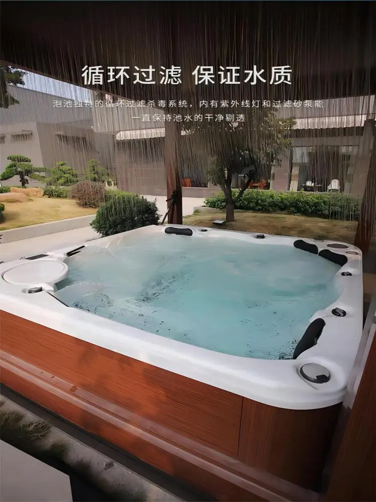 

Villa hot spring surfing outdoor courtyard SPA spa bathtub multi-person constant temperature heating massage